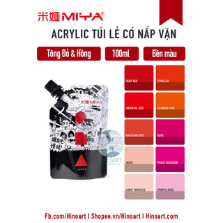 |TÔNG MÀU ĐỎ- HỒNG| Túi 100ml Acrylic Miya