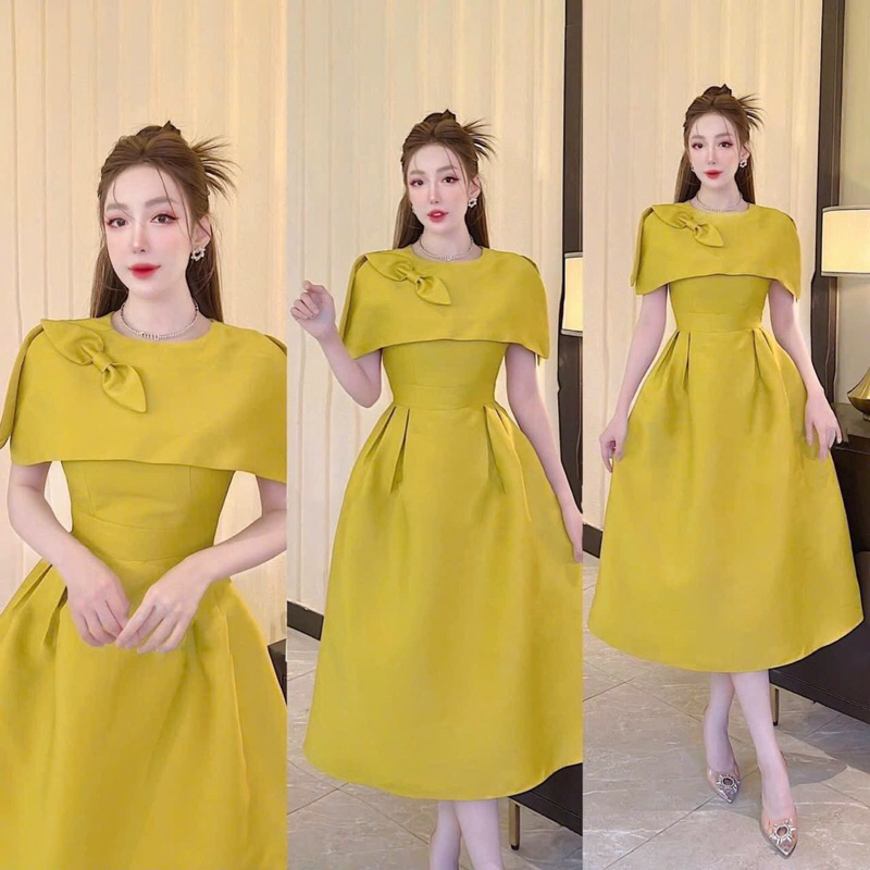 Đầm midi tatfa dự tiệc cổ thiết kế sang chảnh Bigsize 45-100kg ❤️