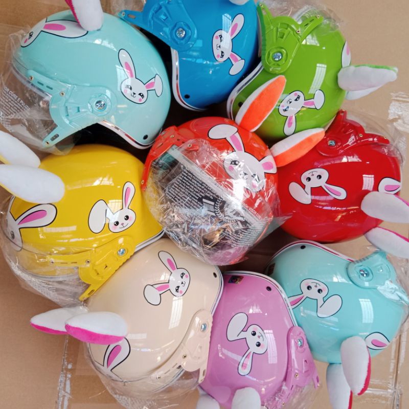 MŨ BẢO HIỂM TRẺ EM TAI THỎ cho bé từ 3 đến 8 TUỔI tai màu ngẫu nhiên