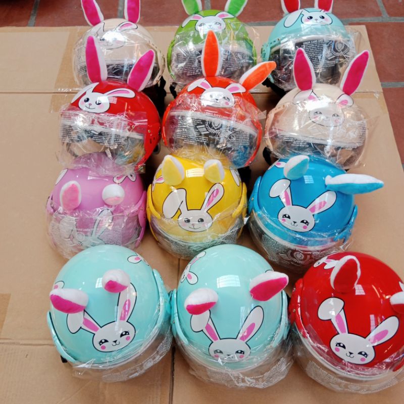 MŨ BẢO HIỂM TRẺ EM TAI THỎ cho bé từ 3 đến 8 TUỔI tai màu ngẫu nhiên