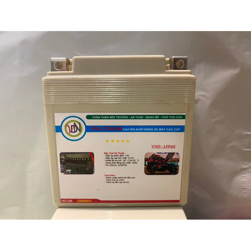 Acquy lithium VND LFP6H cho xe Sirius, Dream, Jupiter...vv