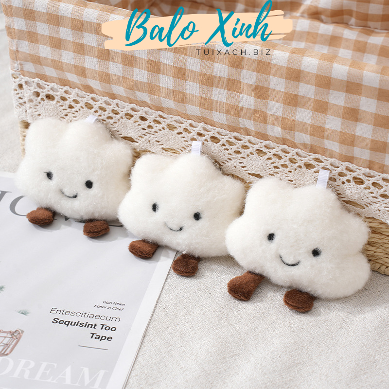 Móc khóa thú bông móc khóa vịt gấu chó bò sữa đám mây xinh xắn dễ thương dùng làm móc khóa treo balo túi xách PKBLX01