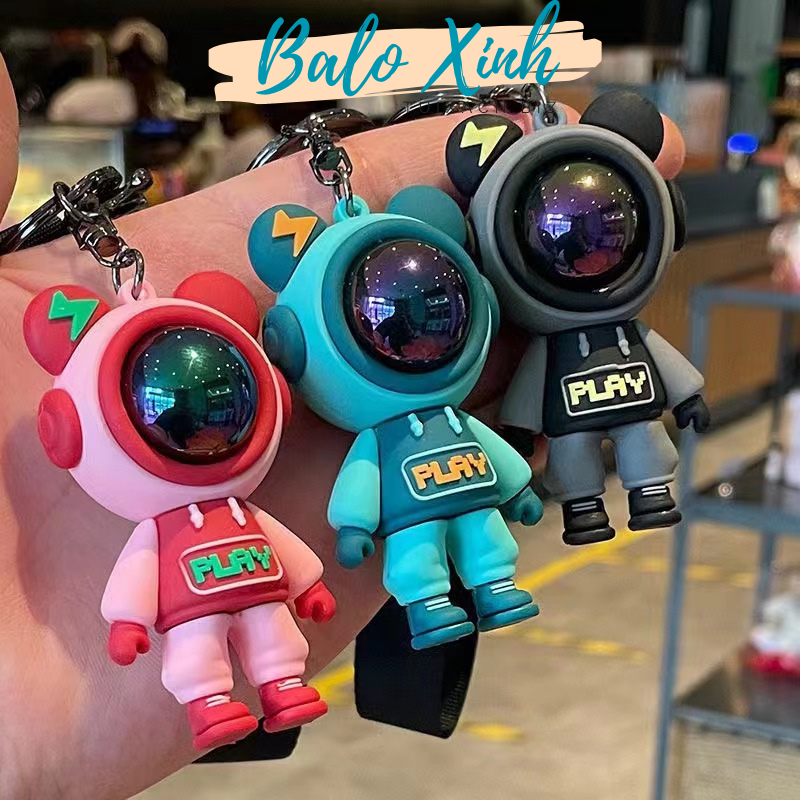 Móc khóa thú bông móc khóa cừu ếch khủng long gấu toroto phi hành gia chó xinh xắn dễ thương treo balo túi xách PKBLX02