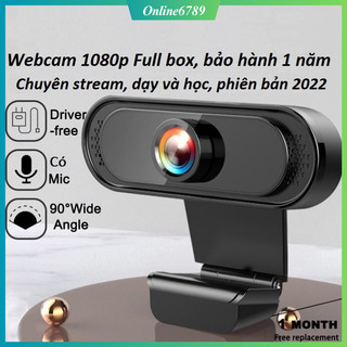 Webcam có mic dùng cho máy tính full hd 1080p chuyên dụng stream học zoom online siêu nét tích hợp micro khử tiếng ồn