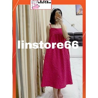 Váy bầu đầm bầu 2 dây caro xinh xắn freesize dưới 70 kg a192 lin store66