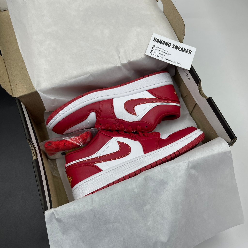 Giày Jordan 1 Low Gym Red (Jd1 cổ thấp đỏ trắng) - GIAY DANANG | Phiên bản 1:1 chuẩn