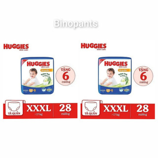 Combo 2 gói tã quần huggies xxxl22+6 cho bé từ 18-35kg