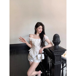 Áo kiểu viền bèo trễ vai thời trang quyến rũ N823