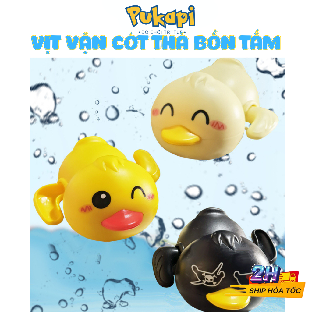Vịt Bơi Thả Bồn Tắm Vặn Cót Đồ Chơi Nhà Tắm Vịt con Bơi Lội Cho Bé Đồ chơi Vịt vặn cót thả bồn tắm cho bé PUKAPI