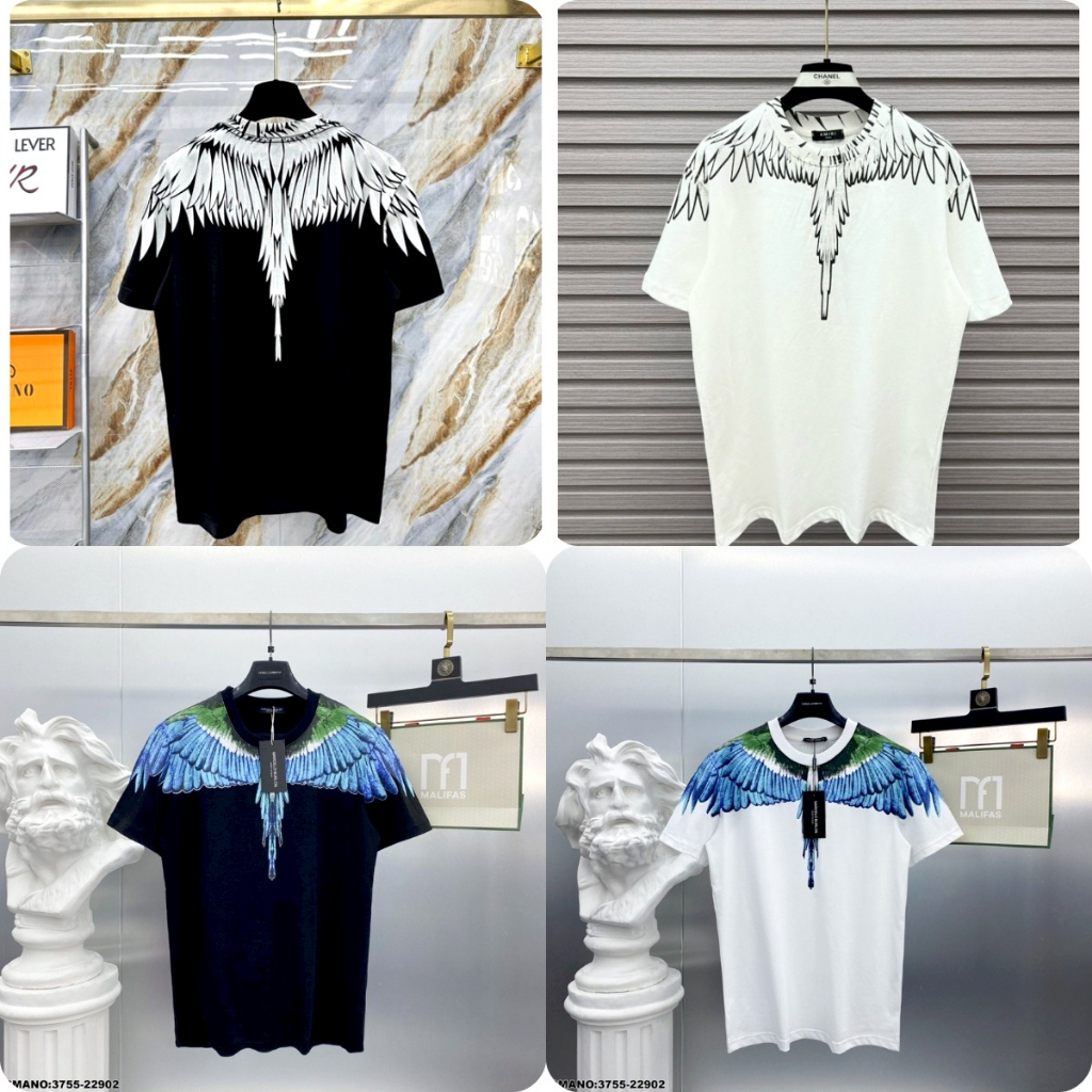 Áo Phông Cánh Chim Burlon - Áo Thun Cotton Tay Ngắn In Họa Tiết MB Cổ Điển Thời Trang Cho Cặp Đôi #Hot #2023