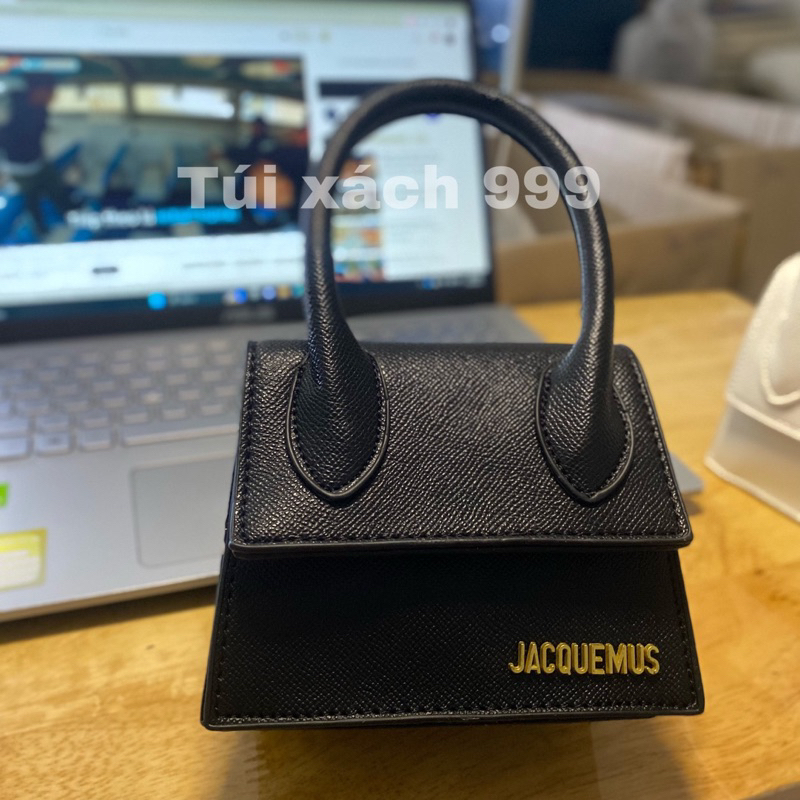 Túi xách mini cầm tay đeo chéo chữ IN NỔI Jacquemus size 14cm da sướt thời trang hot girl sang chảnh