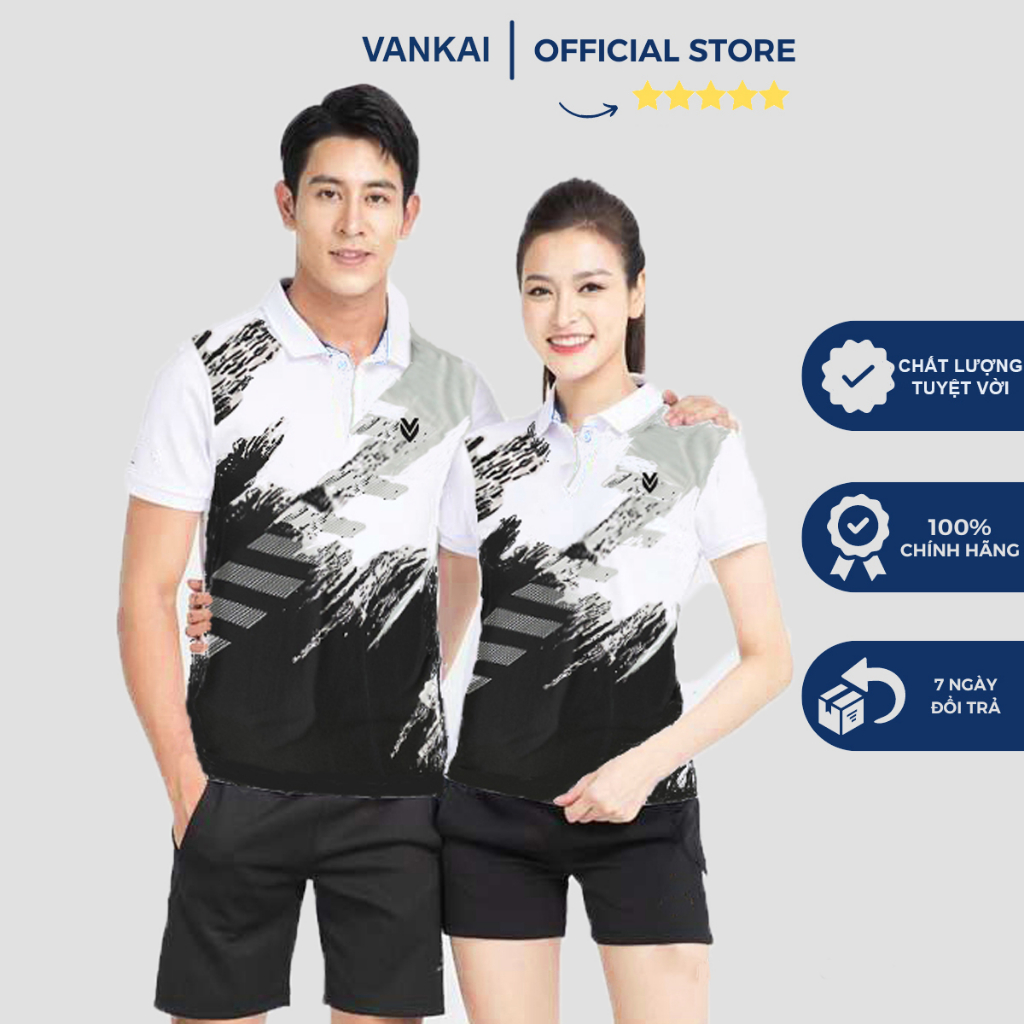 Áo cầu lông có cổ Victec chất vải mát co giãn 4 chiều, thấm hút mồ hôi cực tốt dành cho nam và nữ