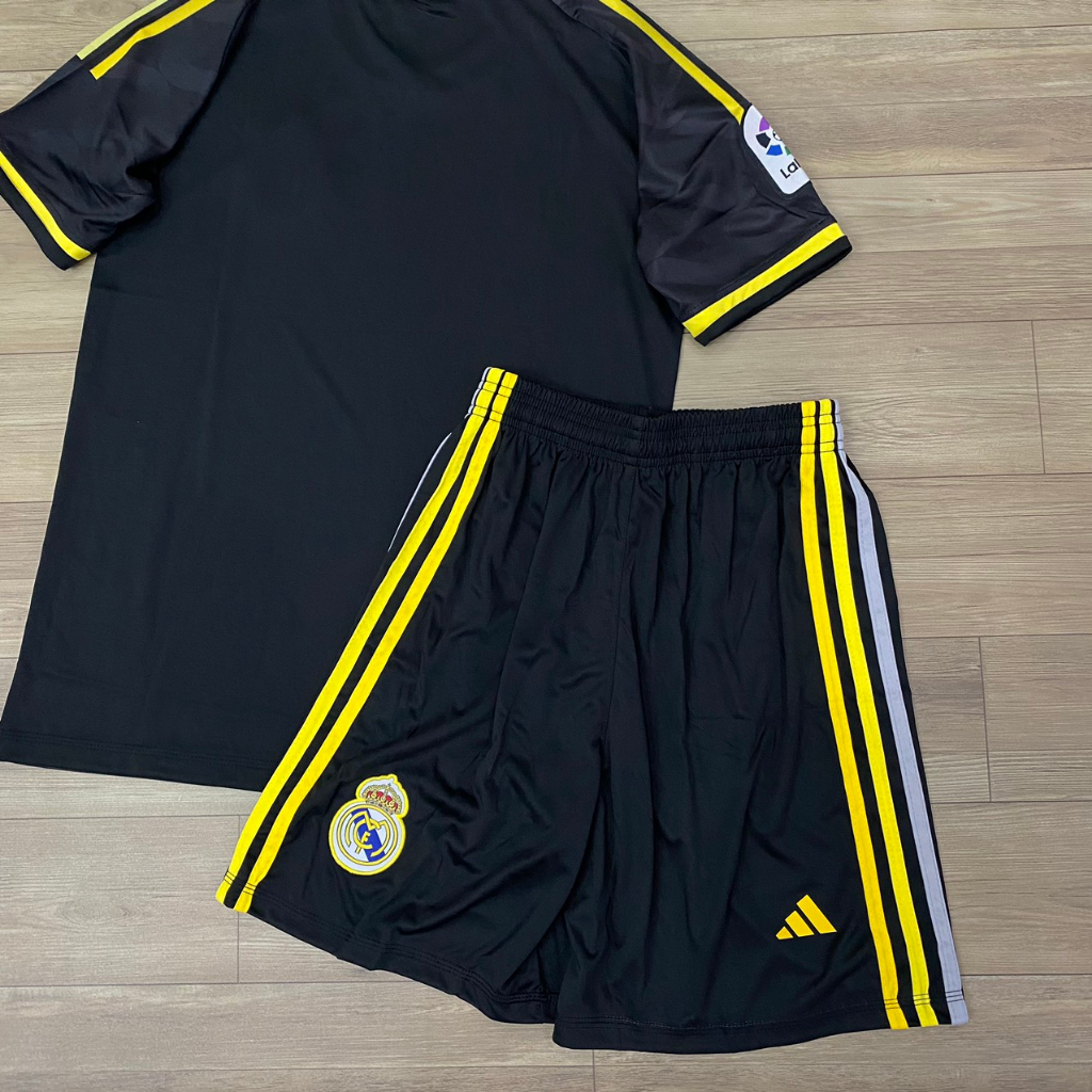 Bộ quần áo bóng đá REAL đen sân khách ND- FLG vô địch