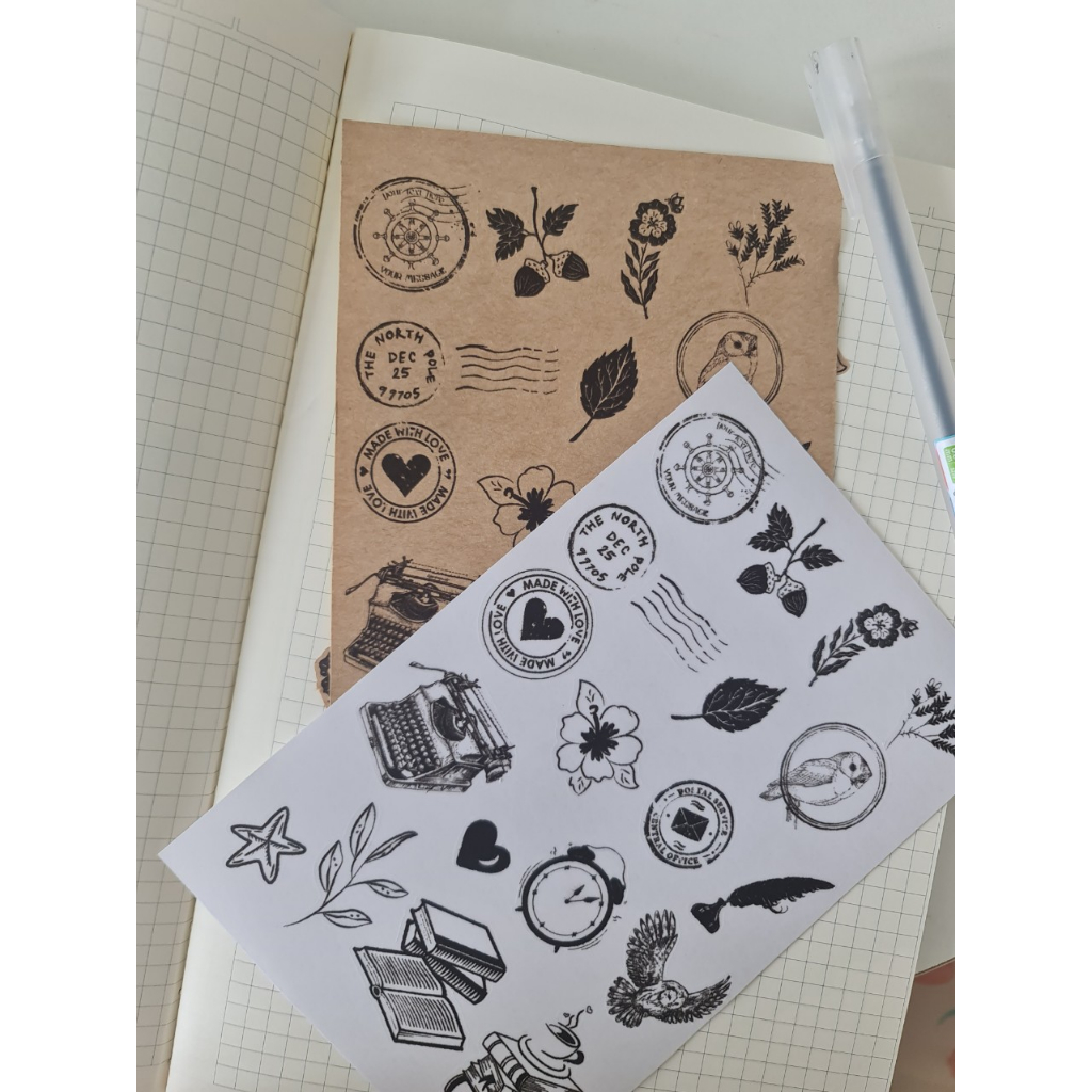 Sticker vintage HXGS chủ đề Con Dấu phong cách cổ điển trang trí sổ journal