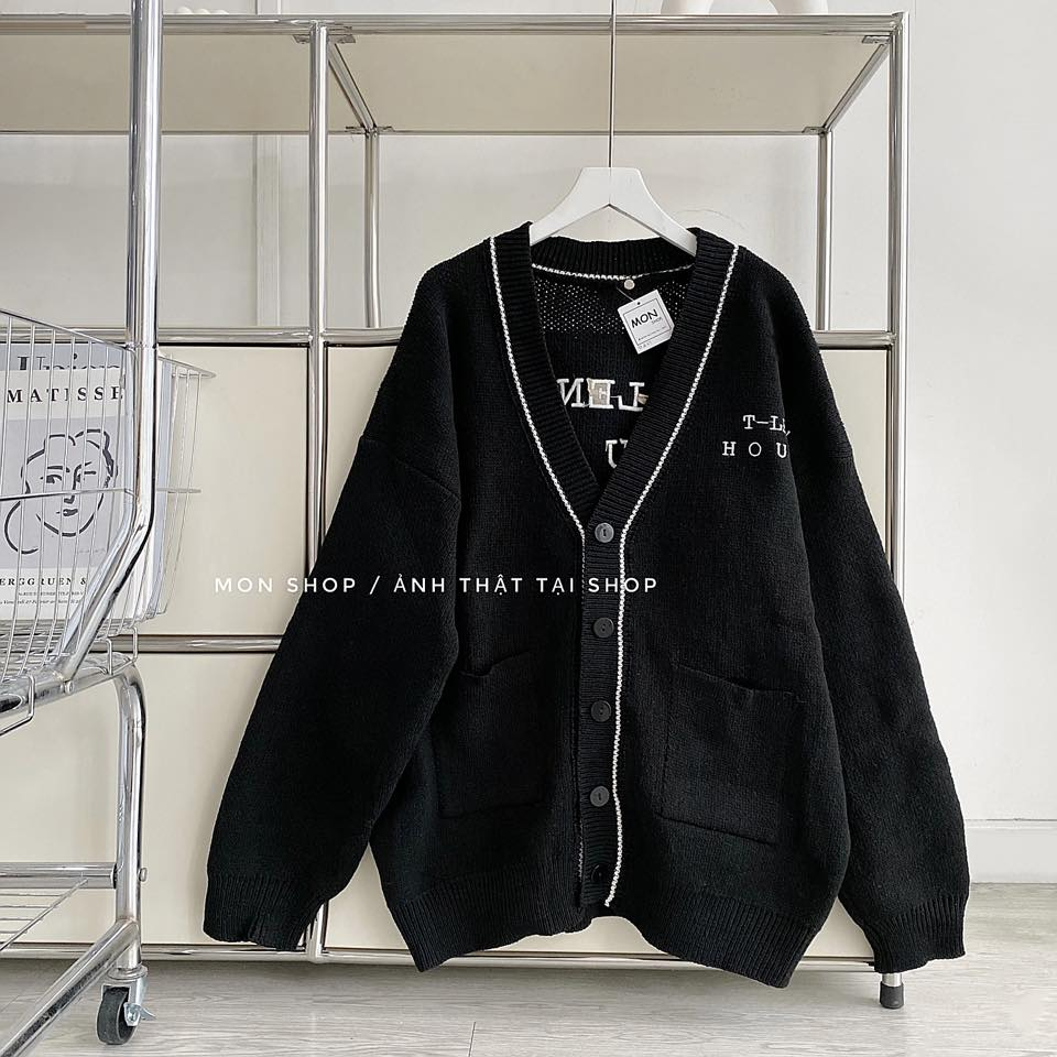 Cardigan len thêu chữ 668900, 668901