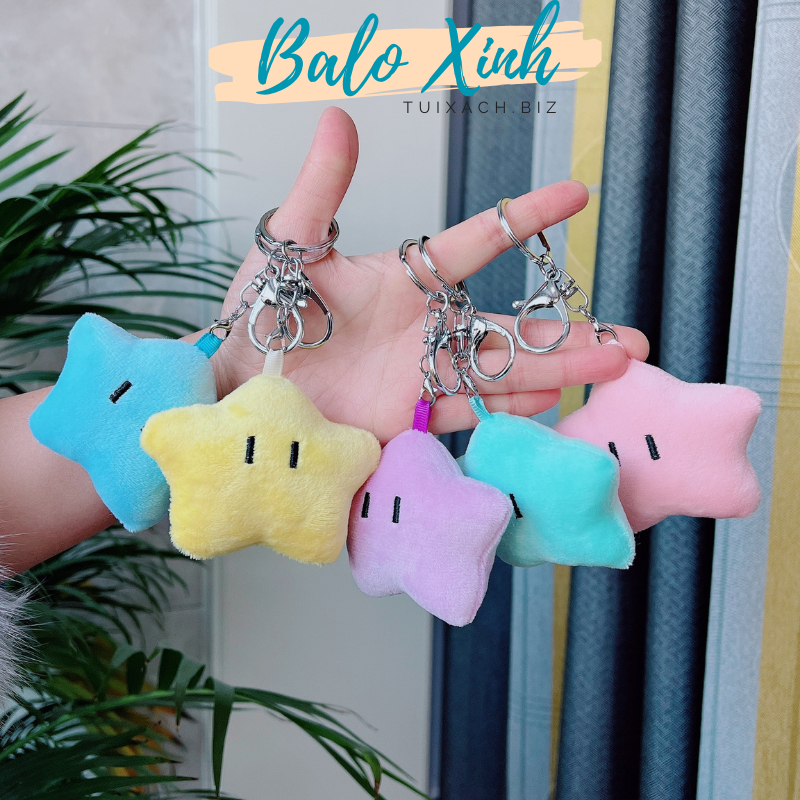 Móc khóa thú bông móc khóa ngôi sao cừu khỉ thỏ ếch bạch tuộc xinh xắn dễ thương treo balo túi xách PKBLX03