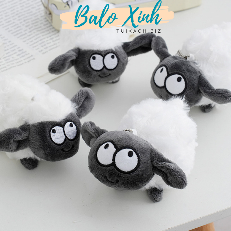 Móc khóa thú bông móc khóa ngôi sao cừu khỉ thỏ ếch bạch tuộc xinh xắn dễ thương treo balo túi xách PKBLX03
