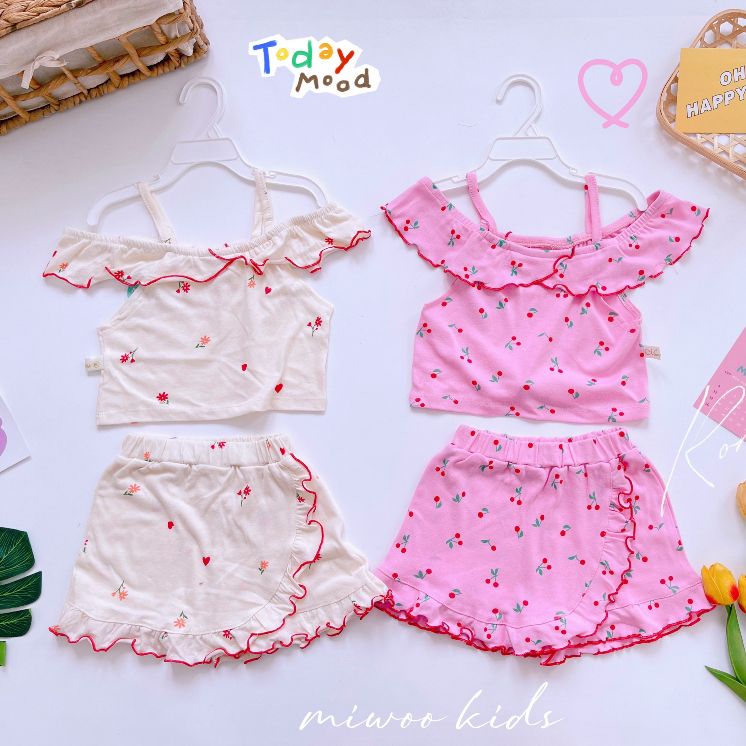 Set bộ croptop Miwookids cho bé gái (10-22kg) - DB76