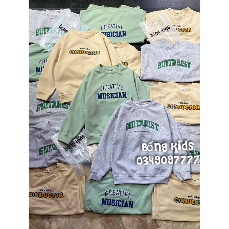 Áo Nỉ Bé Trai & Bé Gái Thêu Chữ ToptenKids