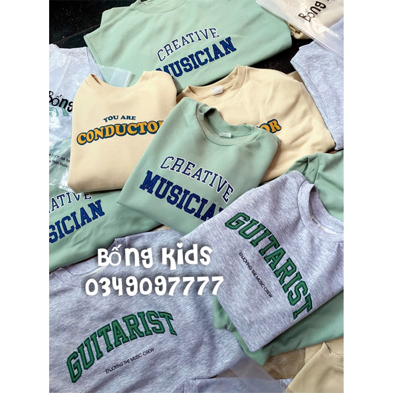 Áo Nỉ Bé Trai & Bé Gái Thêu Chữ ToptenKids