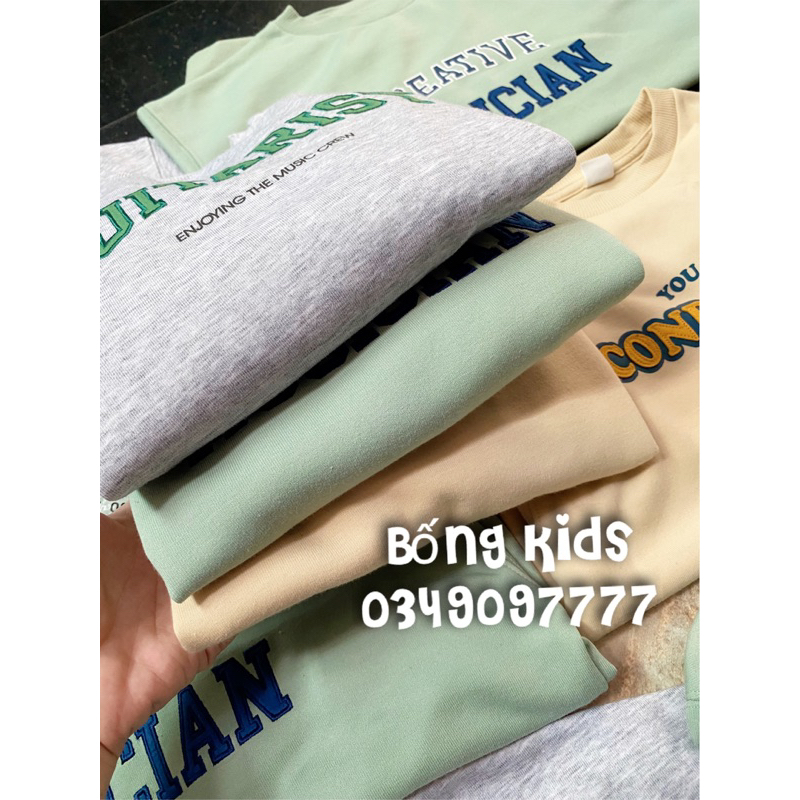 Áo Nỉ Bé Trai & Bé Gái Thêu Chữ ToptenKids