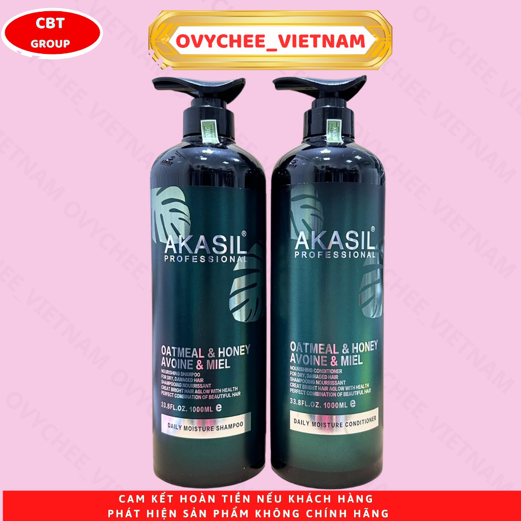 Cặp Dầu Gội Xả Akasil 500ml - 1000ml Ngăn Dầu, Ngăn Gầu, Ngăn Rụng Phục Hồi Tái Sinh Mầm Tóc Siêu Mềm Mượt | ovychee