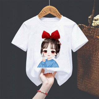 Áo thun bé gái in hình chibi dễ thương, áo thun bé gái bé trai 3/4/5/6 tuổi