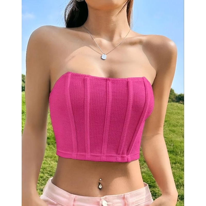 Áo ống croptop khung sườn áo form corset quyến rũ nhiều màu