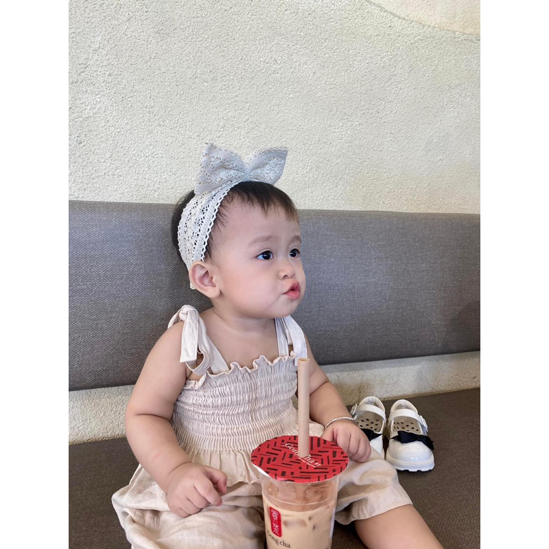 Dear.Nini- Bờm/turban nơ dựng chất liệu Cotton thân thiện làn da bé.