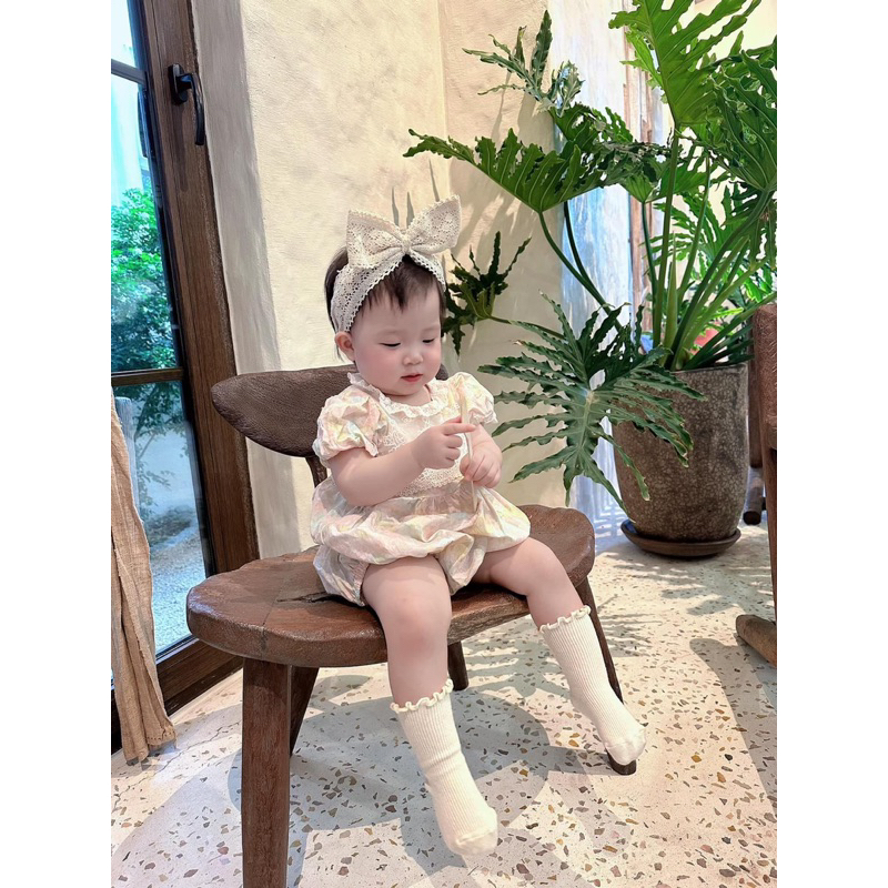 Dear.Nini- Bờm/turban nơ dựng chất liệu Cotton thân thiện làn da bé.