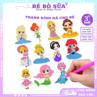 Tranh đính đá cho bé, sticker đính đá mini DIY trang trí cốc, đồ chơi thủ công cho bé dán điện thoại di động...