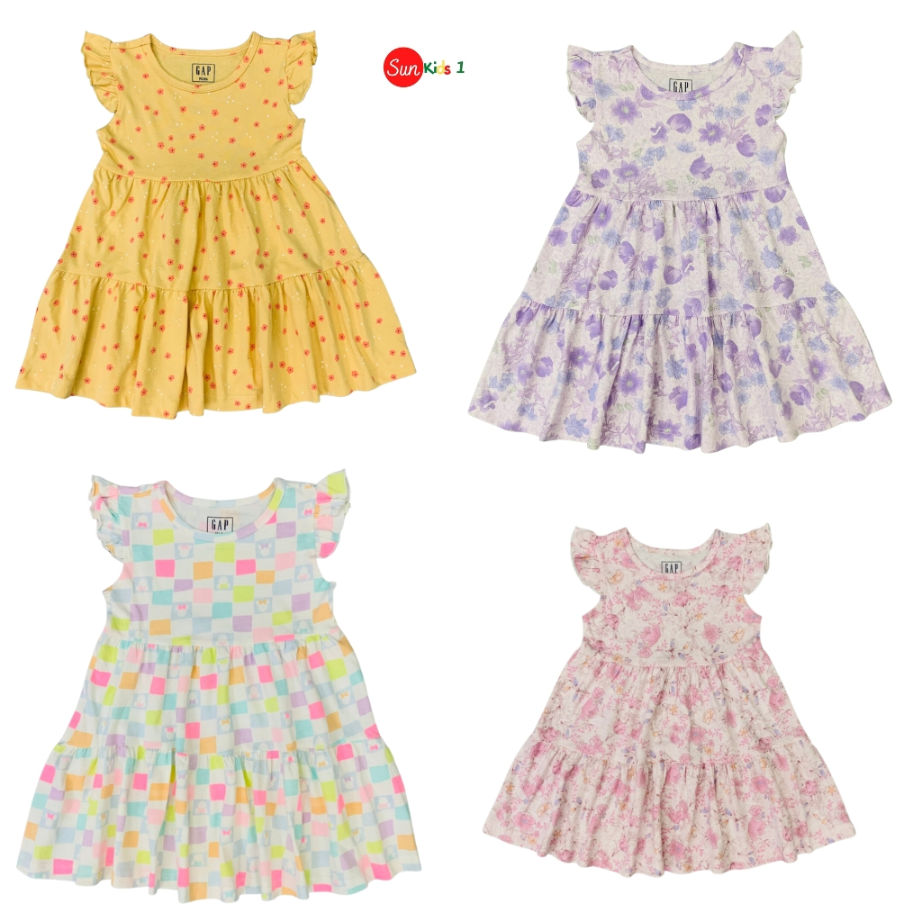 Váy bé gái size 2-8 tuổi, đầm cotton cho bé gái, váy đầm cotton trẻ em họa tiết hoa nhí đẹp, có nhiều màu - SUNKIDS11