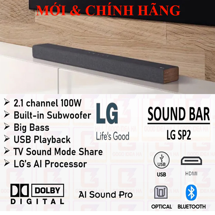 Loa thanh Bluetooth 2.1 300W Siêu trầm LG SN4 , LG SP2 2.0 100W