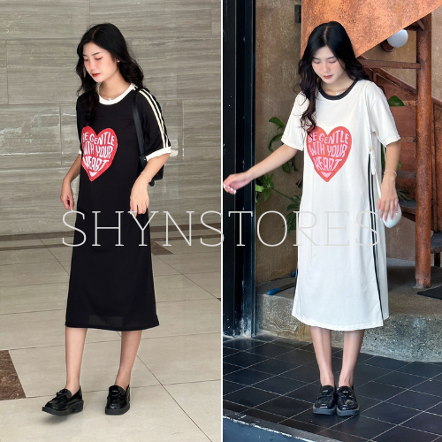 Shynstores Đầm suông nữ - váy suông dáng rộng cổ tròn túi eo mặc được bầu