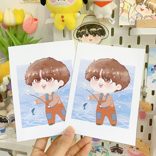 Tranh in hình vẽ Chìn chin đi câu cá hơm 🐹🐟 Jin BTS