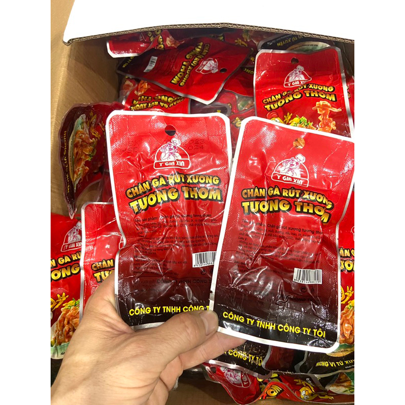 Chân gà rút xương TƯƠNG THƠM-đồ ăn vặt chân gà rút xương tương thơm ủ vị cay Tứ Xuyên gói 30g