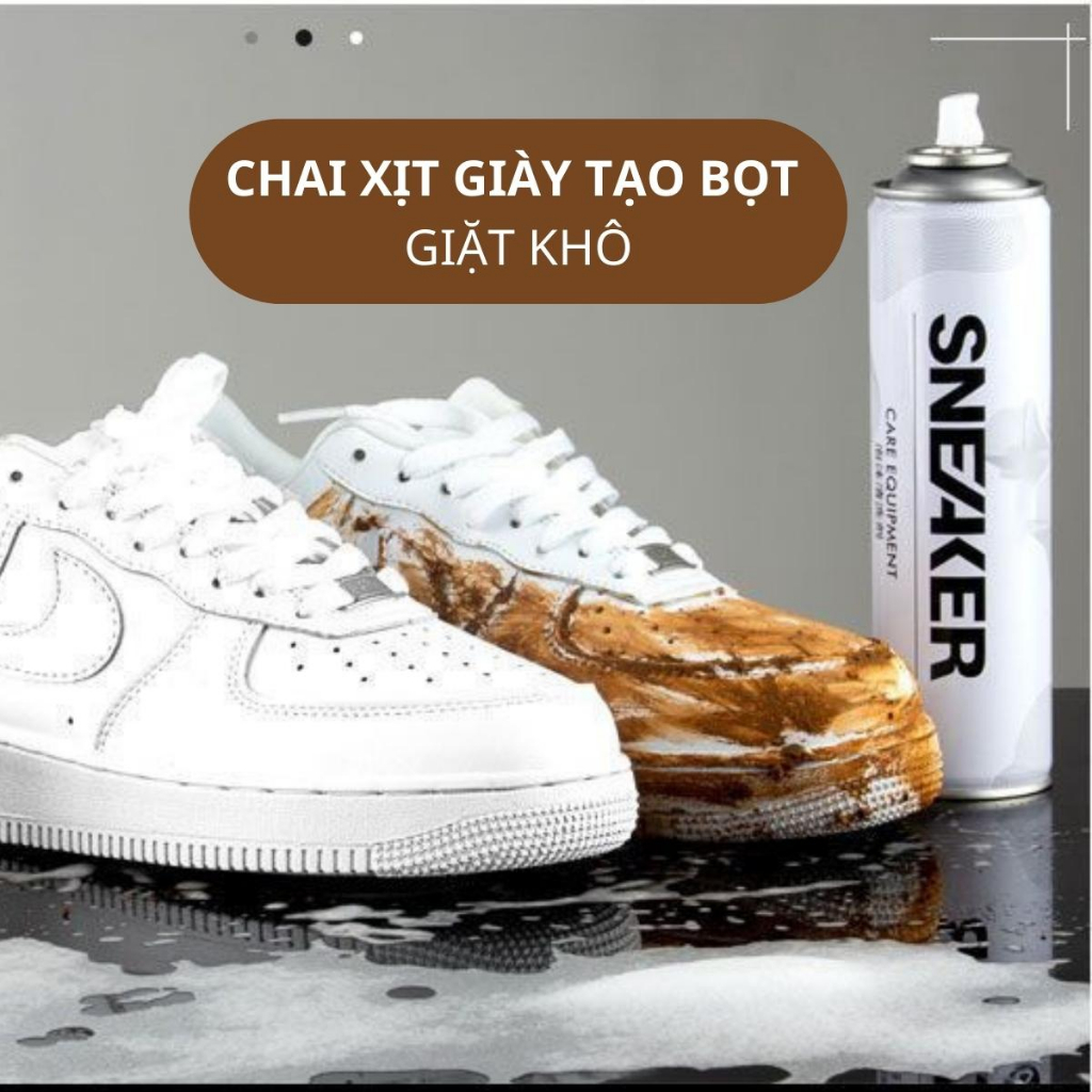 Bình Xịt Vệ Sinh Giày Sneaker, Bình Xịt Bọt Tuyết Giặt Khô Giày, Dung Dịch Vệ Sinh Giày, Vệ Sinh Giày Dép Cao Cấp