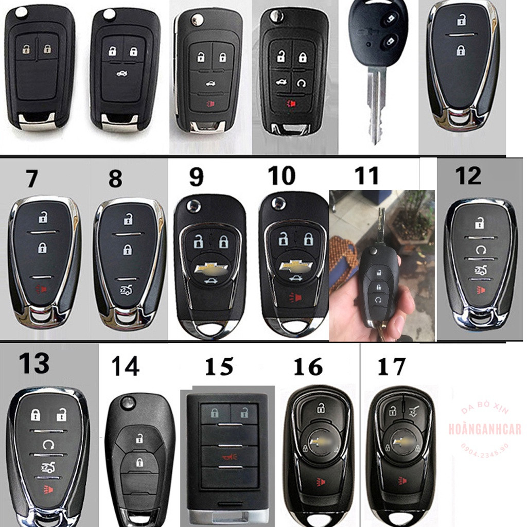 Bao da chìa khoá hãng Chevrolet, ốp bọc chìa khóa các dòng xe ô tô Chevrolet, bọc chìa khoá Chevrolet nhiều loại