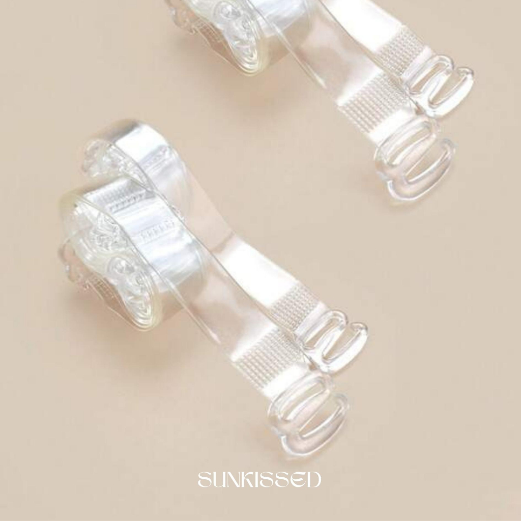 Dây quai áo ngực 1 cặp Trong suốt Siêu dai Sunkissed dẹt Có thể điều chỉnh độ dài