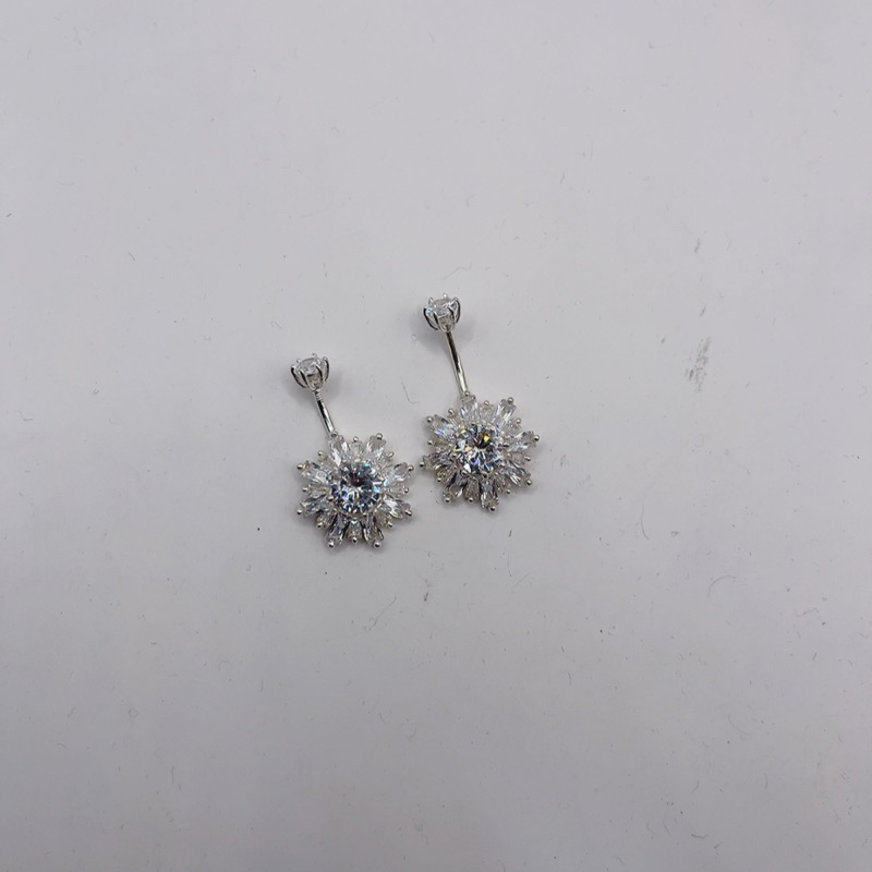 Khuyên rốn bạc chuẩn kết đá mặt 1,8cm