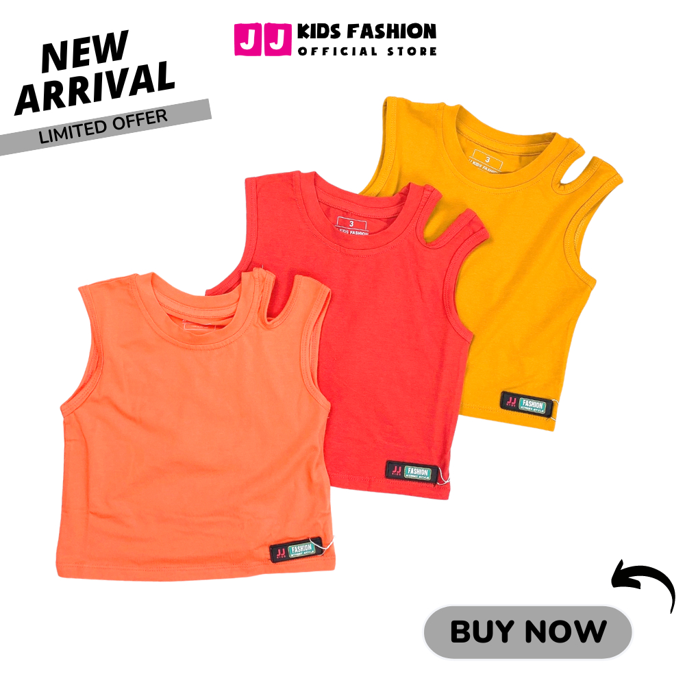 Áo thun croptop cho bé gái xẻ vai thời trang - JJ Kids