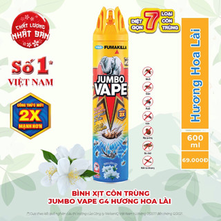 Bình xịt côn trùng jumbo vape g4 hương hoa lài 600ml