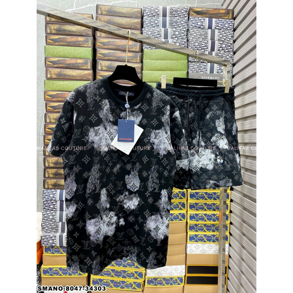 Bộ Quần áo Nam Mùa Hè Vân LV Nhung Mềm Mịn Thoáng Mát Thời Trang Hè Cho Nam #hot #2023