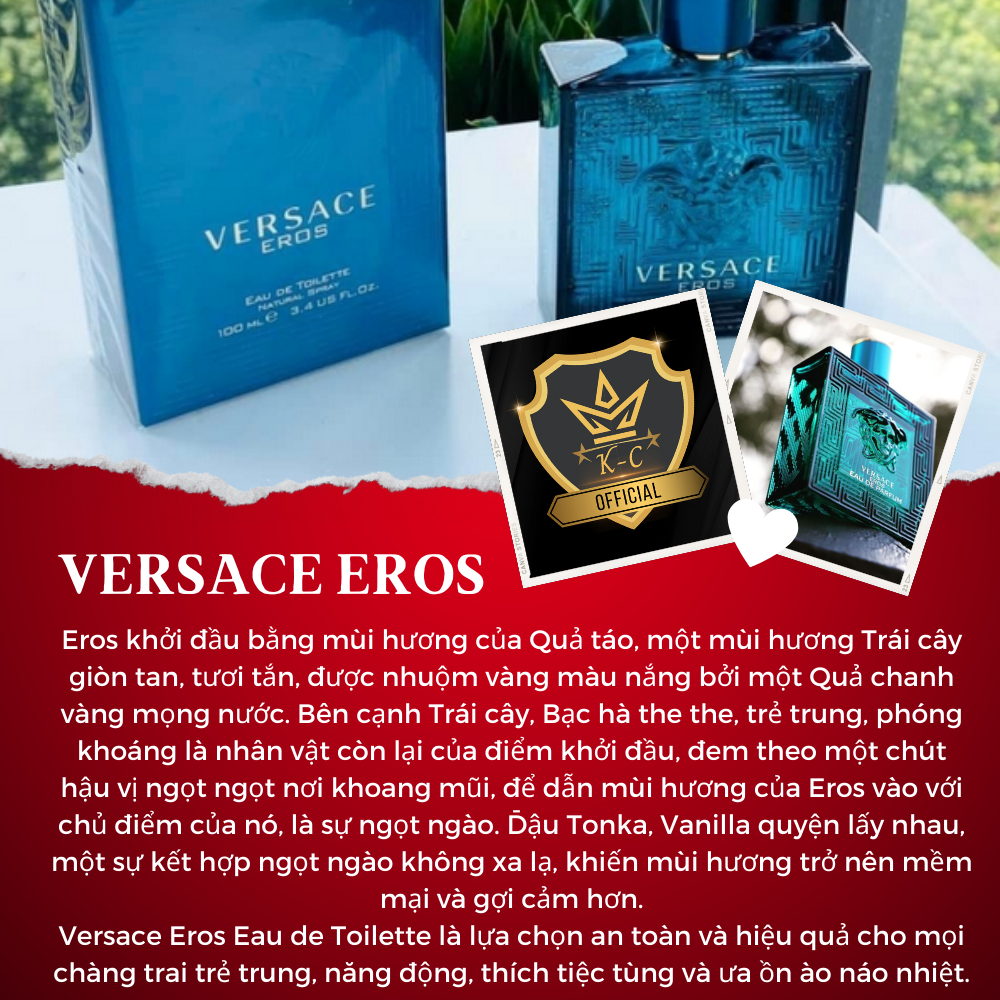 Nước hoa chiết Versace Eros EDT Nước hoa nam chính hãng quyến rũ, sang trọng, cuốn hút.mẫu thử 10ml