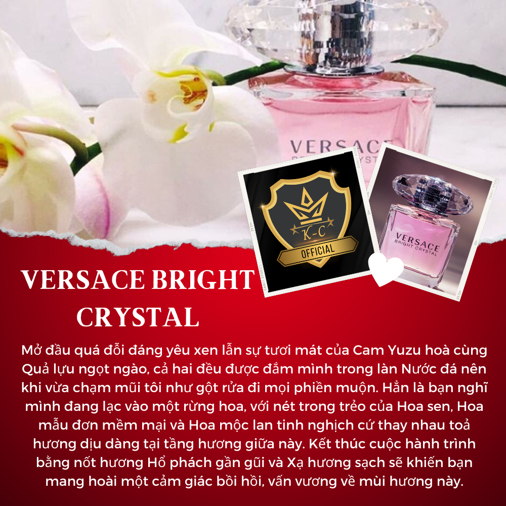 Nước hoa chiết Versace Bright Crystal edt Nước hoa nữ tinh tế cá tính cuốn hút mẫu thử 10ml