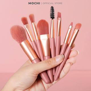 Bộ Cọ Trang Điểm 8 Món Chất Lông Mềm Mịn Make Up Che Khuyết Điểm Đánh Nền Đánh Mắt Phấn Má Hồng Son Môi MOCHI SHOP
