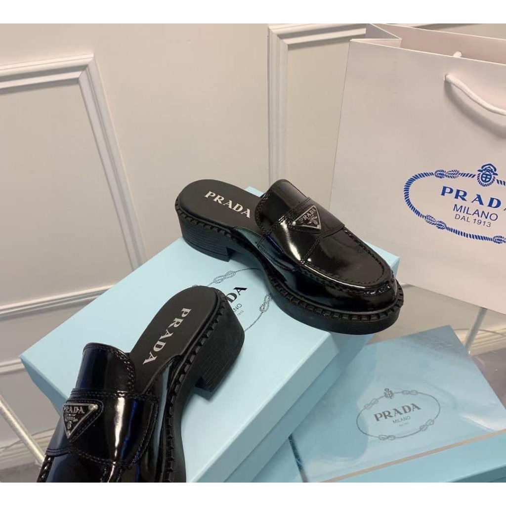 GIÀY SỤC NỮ PRADA DA BÓNG KIỂU DÁNG THỜI TRANG ĐẾ CAO 5 PHÂN