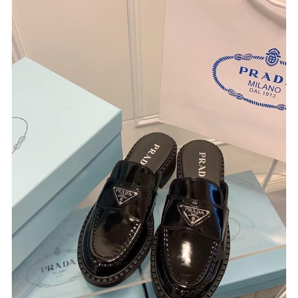 GIÀY SỤC NỮ PRADA DA BÓNG KIỂU DÁNG THỜI TRANG ĐẾ CAO 5 PHÂN