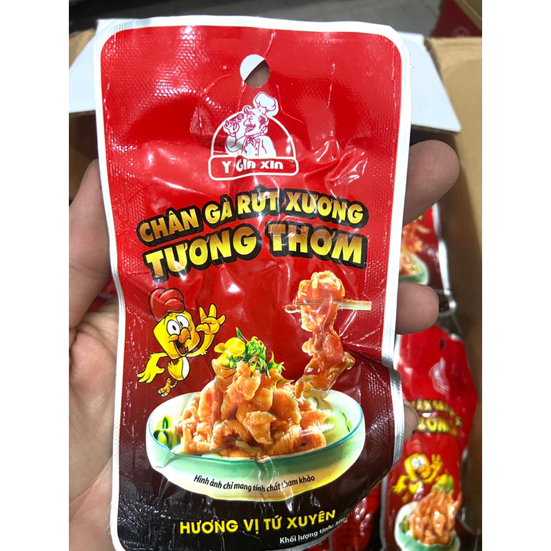 Chân gà rút xương TƯƠNG THƠM-đồ ăn vặt chân gà rút xương tương thơm ủ vị cay Tứ Xuyên gói 30g