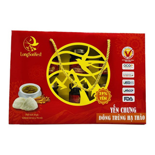 Nước tổ yến sào cao cấp chưng đông trùng hạ thảo 39% – yến long sơn – lốc 6 lọ x 70ml